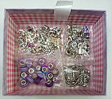 Набір для творчості та створення браслетів Пандора Біжутерія Фіолетова Подарунок для дівчинки шарми намистини 63 пре, фото 4