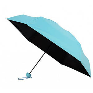 Парасолька складана SUNROZ Pill Box Umbrella з футляром Блакитна