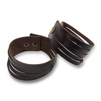 Браслет шкіряний BK-15 коричневий, фото 2