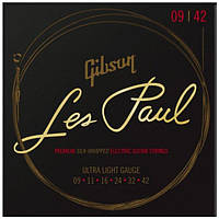 Струни для електрогітари GIBSON SEG-LES LES PAUL PREMIUM ELECTRIC GUITAR STRINGS 9-42 ULTRA-LIGHT