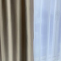 Готові штори в спальню, штори з атласу, штори в дитячу кімнату Сіро-бежеві (SH-VRTK-11), фото 8