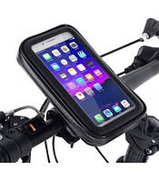 Вело тримач чохол для телефону холдер (шкірозамінник) XL-6.3" (black)