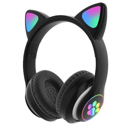 Бездротові Bluetooth-навушники Cat STN-28 гарнітура з мікрофоном FM радіо + AUX (Чорні), фото 1
