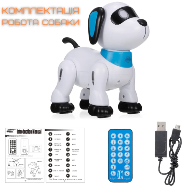 Радиоуправляемая интерактивная игрушка собака робот на украинском языке Shantou робот песик на пульте 20х22 см - фото 4 - id-p1984411126