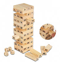 Настільна гра Падаюча вежа Wiss Toy (Дженга) 54 блоку