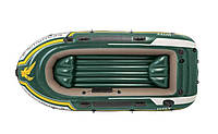 Трехместная надувная гребная лодка Intex Seahawk 3 Set Plus с насосом и веслами Зеленая 295х137 см (IP-170803)