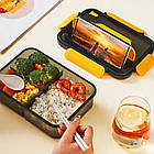 Ланч-бокс однорівневий Supretto на 3 відсіки з ложкою та паличками для їжі (8382), фото 8