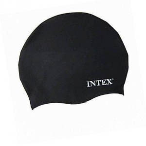 Шапочка для плавання Intex універсальна розмір S Силікон Чорний (IP-167359)