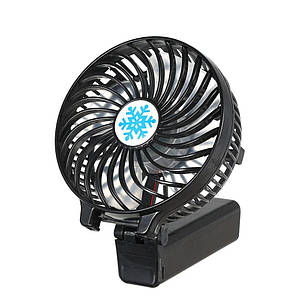 Портативний мінівентилятор Mini Fan 820 USB з ручкою та настільний зі складаною ручкою акумуляторний Чорний