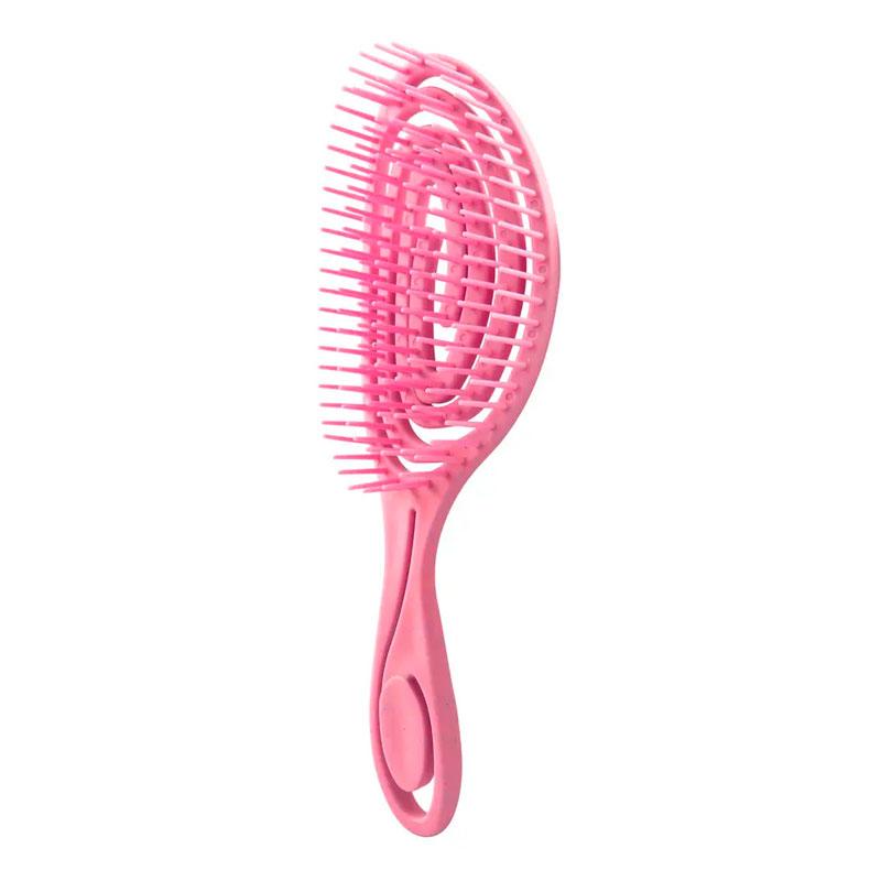 Щітка масажний гребінець для волосся SaMi спіраль скелетна овальна продувна (рожева)