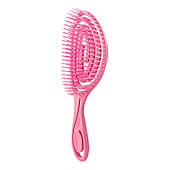 Щітка масажний гребінець для волосся SaMi спіраль скелетна овальна продувна (рожева)
