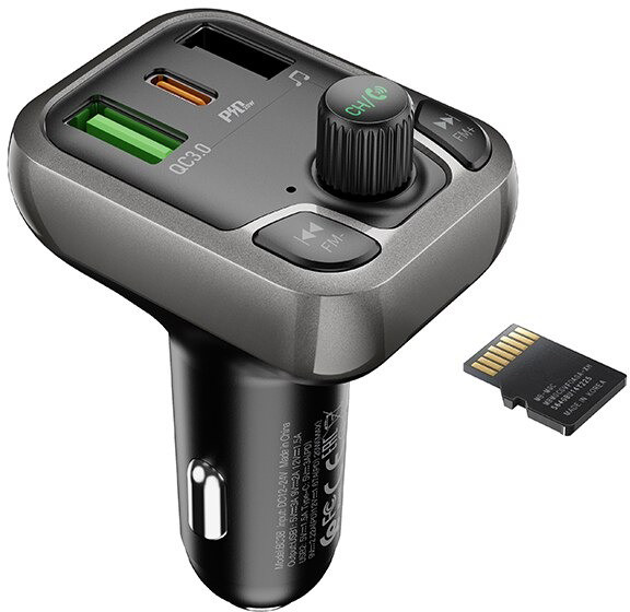 Автомобільний FM модулятор Borofone BC38 bluetooth PD20W+QC3.0, фото 1
