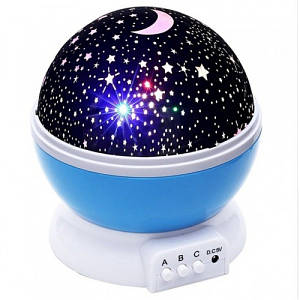 Нічник світильник Star Master проєктор зоряного неба світлодіодний три режими роботи 14.5 см Блакитний