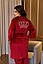 Стильный и комфортный костюм-тройка батал с пижамой женский Бордо, фото 2