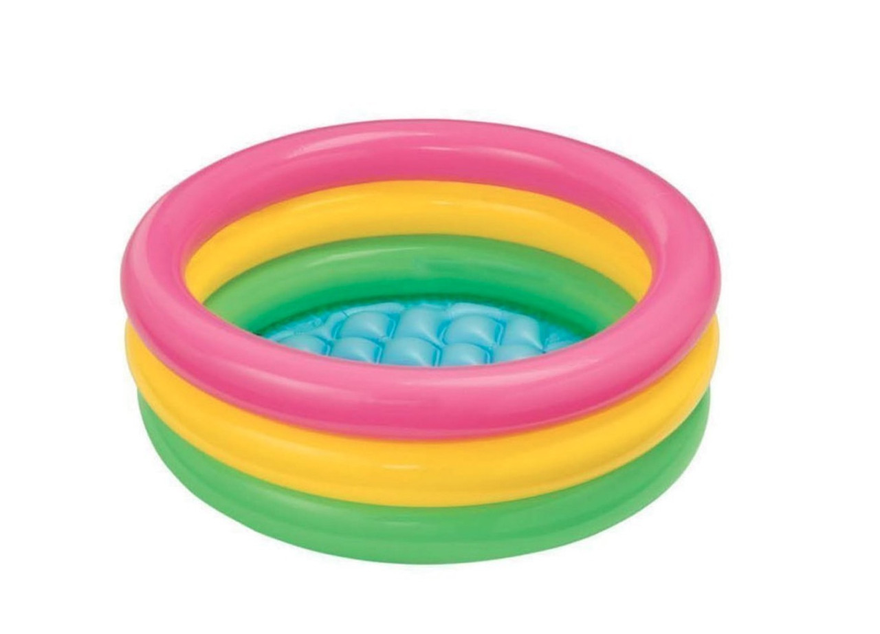 Дитячий надувний басейн Intex Веселка» 56 л 86х25 см вініл Різнобарвний (IP-167521)