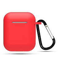 Чохол силіконовий з карабіном для AirPods 1 / 2 - Червоний