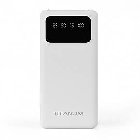 Портативний зарядний пристрій повербанк 30000mAh з LED лампою Power Bank TITANUM OL03 White, фото 2