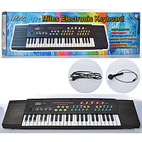 Синтезатор дитячий 44 клавіші з мікрофоном Miles 3738-TB довжина 75 см функція записування (3738-TB)