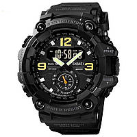Мужские спортивные наручные часы Skmei 1637 водонепроницаемые (Черные)