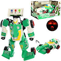 Детский трансформер Metr+ робот и машинка пластик со световыми и звуковыми эффектами Зелёный (D622-H045-RT)
