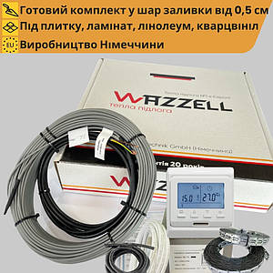 Комплект тепла підлога WAZZELL EASYHEAT + термостат програмований. Нагрівальний кабель універсальний