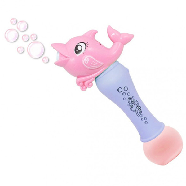 Іграшка мильні бульбашки на батарейках Bambi 001-7 P Дельфін зі світлом та звуком, Рожевий (001-7 Pink-RT)