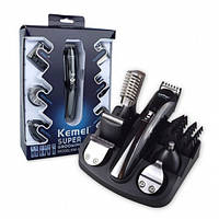 Триммер мужской Kemei универсальный 11в1 для стрижки волос и бритья бороды также для носа Original 16см Black