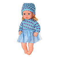 Детская кукла Bambi Яринка музыкальная на украинском языке 39 см 21х43х10 см с голубым платьем Бежевый (M