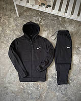 Зимний спортивный костюм мужской Nike на молнии зима на флисе | Толстовка + Штаны Найк утепленный с начесом