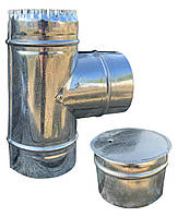 Димохідний трійник 90° д.110 з оцинкованої сталі з лійкою