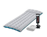 Одноместный надувной матрас Intex Camping Mats с подушкой и насосом 184х67х17 см Серый (IP-172817)
