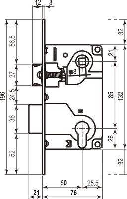 Механізм B01025.50.22 CENTRO PZ18/85 22 - бронза (Ф) STEEL 29154 AGB Італія, фото 3