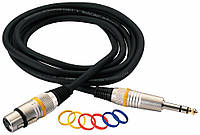 Інсертний балансний кабель ROCKCABLE RCL30383 D6F BA - Microphone Cable - XLR (f) / TRS Jack (3m)