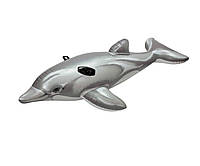 Надувной плотик детский Intex Дельфин 175х66 см винил Серебристый (IP-169000)