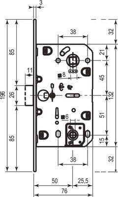 Механізм B06102.50.13 MEDIANA POLARIS WC18/96 13 - матовий нікель STEEL 59012 AGB Італія, фото 3