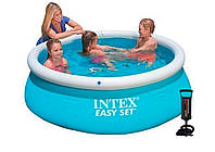 Надувной бассейн Intex Easy Set 880 л 183х51 см с насосом и подстилкой Синий (IP-168408)