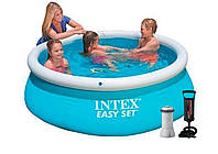 Надувной бассейн Intex Easy Set 880 л 183х51 см с насосом 3785 л/ч и подстилкой Синий (IP-170165)
