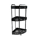 Полиця трьохярусна Homax кутова алюмінієва чорна 237х237х570 (EBA-3530 BL), фото 2