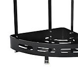 Полиця трьохярусна Homax кутова алюмінієва чорна 237х237х570 (EBA-3530 BL), фото 5