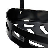 Полиця трьохярусна Homax кутова алюмінієва чорна 237х237х570 (EBA-3530 BL), фото 6