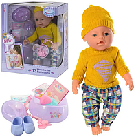 Пупс функциональный Warm Baby WZJ 030-513 (13 функций, звуковые эффекты) Кукла Беби Борн, Интерактивный пупс