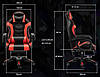 Ігрове крісло K4 R-Sport BLACK з підставкою для ніг + масажером, фото 4