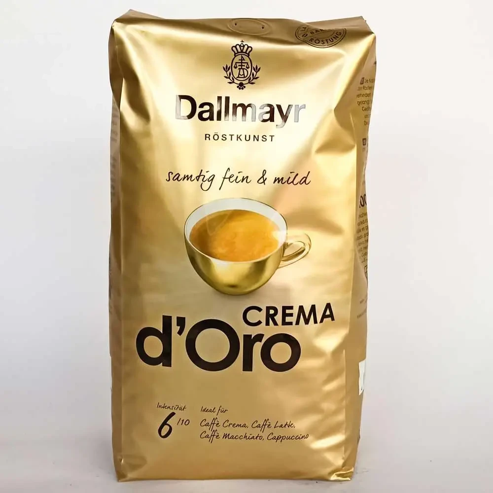 Кава в зернах Dallmayr Crema d'Oro 1 кг Німеччина ніжна кава Далмаєр