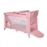 Детский манеж-кровать Lorell Kids Moonlight-1 126x70x85 см см 2 уровня Розовый (10080412153-LR)