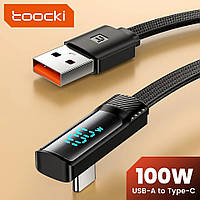 Телефонный кабель USB type A USB type C 90 ° 1 м плетёный с функцией быстрой зарядки