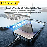 Кабель Essager USB Type C  29 Вт  Lightning для iPhone 14 13 12 11 XS Xr 1м Black, фото 4