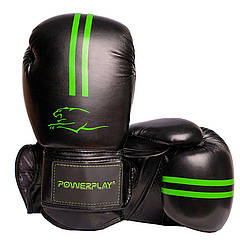 Боксерські рукавиці PowerPlay 3016 Contender Чорно-Зелені 8 унцій