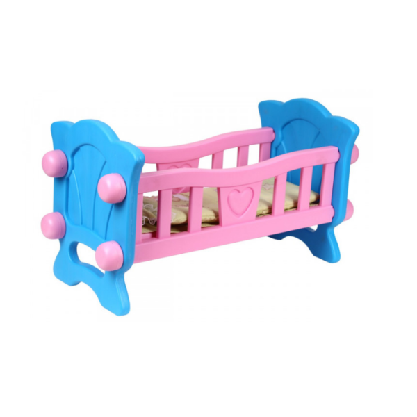 Ліжечко для ляльок і пупсів Техно 4173 рожеве з блакитним