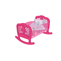 Игрушечная кроватка для кукол  "Колыбель" ТЕХНОК (4524) розовая