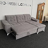 Розкладний диван з нішею сірого кольору, фото 2